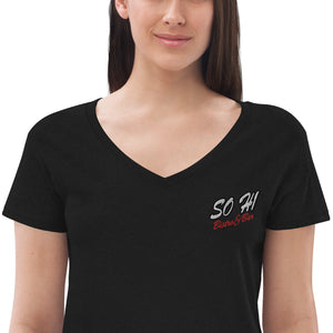 SO HI BISTRO - WOMANS RECYCLED V-NECK T-SHIRT